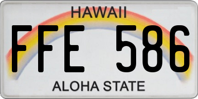 HI license plate FFE586