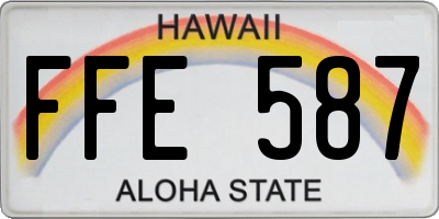 HI license plate FFE587