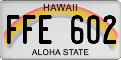 HI license plate FFE602