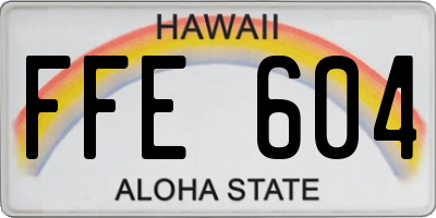 HI license plate FFE604