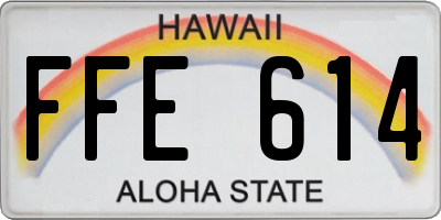 HI license plate FFE614