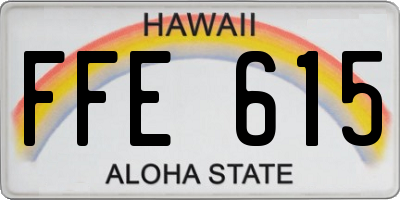 HI license plate FFE615