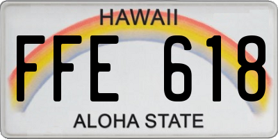 HI license plate FFE618