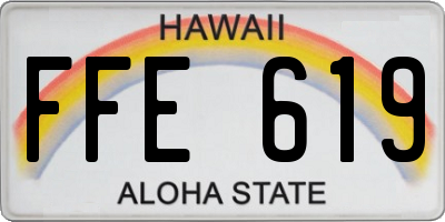 HI license plate FFE619