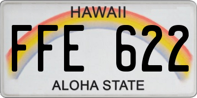 HI license plate FFE622