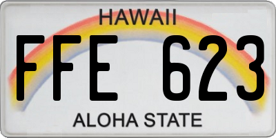 HI license plate FFE623