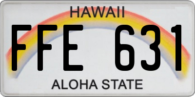 HI license plate FFE631
