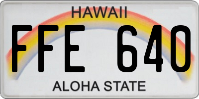 HI license plate FFE640