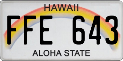 HI license plate FFE643