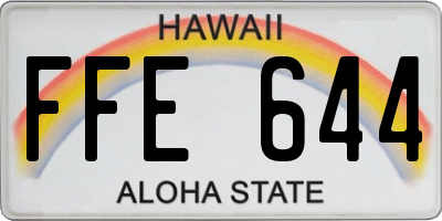HI license plate FFE644