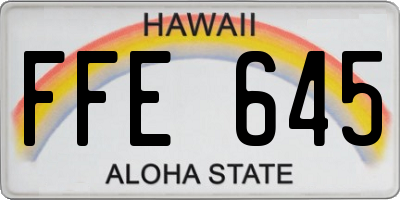 HI license plate FFE645