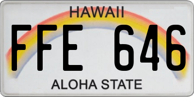 HI license plate FFE646
