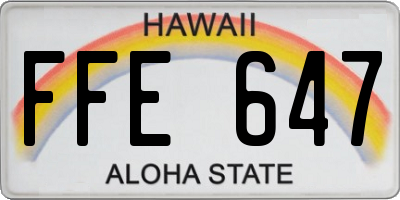 HI license plate FFE647