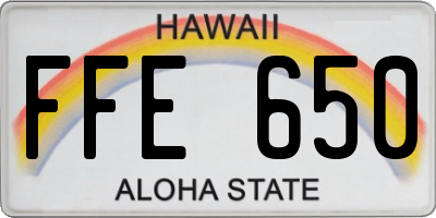 HI license plate FFE650