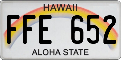 HI license plate FFE652