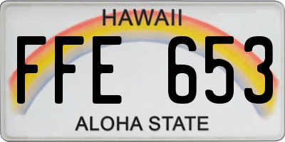 HI license plate FFE653