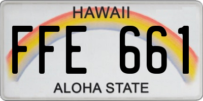 HI license plate FFE661