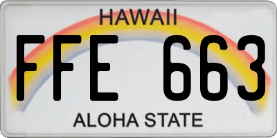 HI license plate FFE663