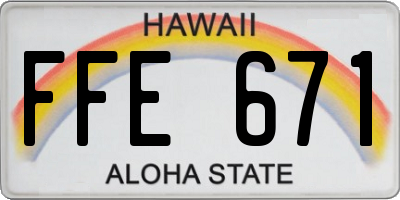 HI license plate FFE671