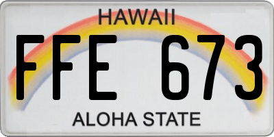 HI license plate FFE673