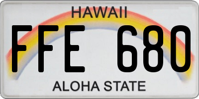 HI license plate FFE680
