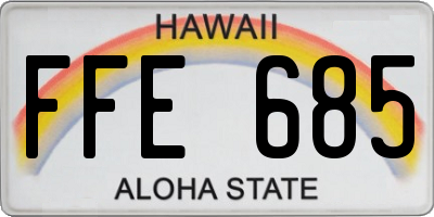 HI license plate FFE685