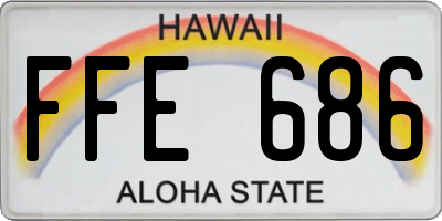 HI license plate FFE686