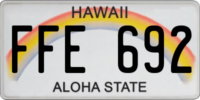 HI license plate FFE692