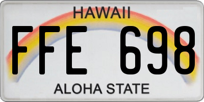 HI license plate FFE698