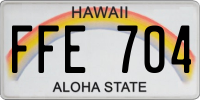 HI license plate FFE704