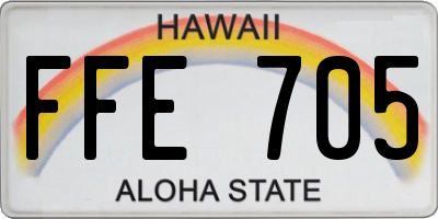 HI license plate FFE705