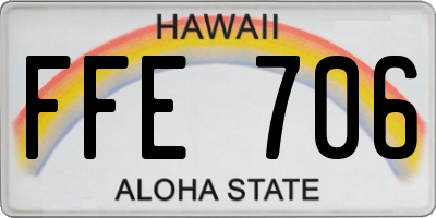 HI license plate FFE706
