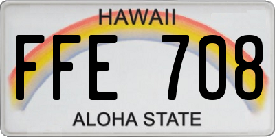 HI license plate FFE708
