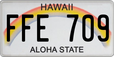 HI license plate FFE709