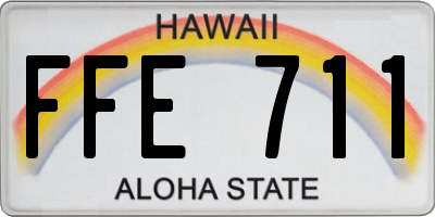 HI license plate FFE711