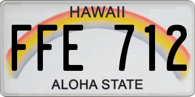 HI license plate FFE712