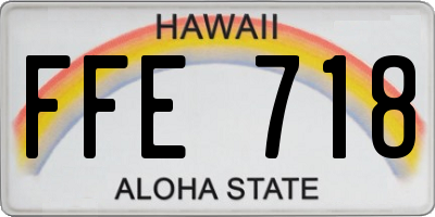 HI license plate FFE718