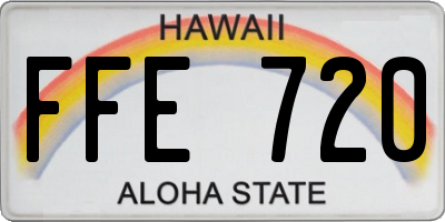 HI license plate FFE720