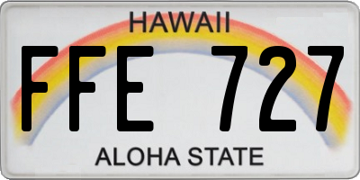 HI license plate FFE727