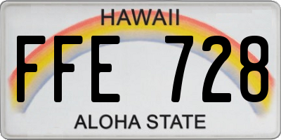 HI license plate FFE728