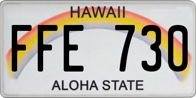 HI license plate FFE730