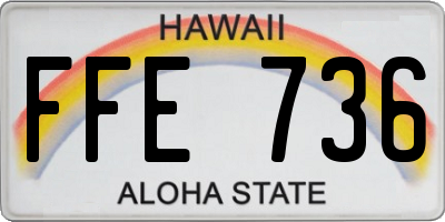 HI license plate FFE736