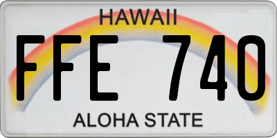 HI license plate FFE740