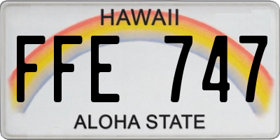 HI license plate FFE747