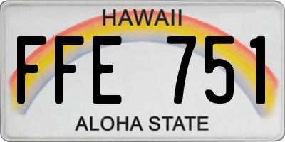 HI license plate FFE751