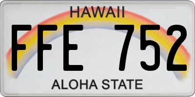 HI license plate FFE752