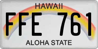 HI license plate FFE761