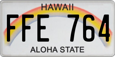 HI license plate FFE764