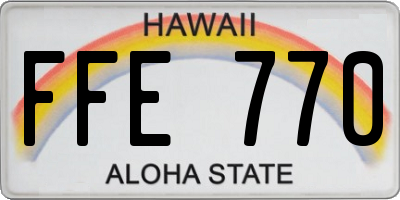 HI license plate FFE770