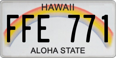 HI license plate FFE771